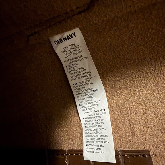 Old Navy Brown Croc-Embossed Bag Vegan Leather Tote - Picture 2 of 8